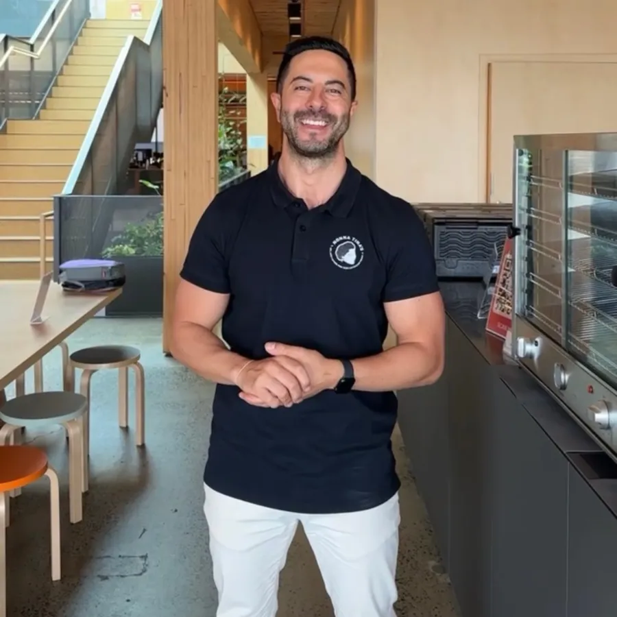 Founder Adam Agresta at an office catering event