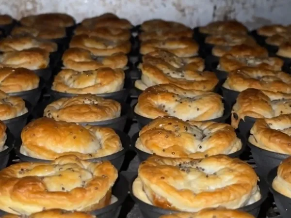 Nonna Tina's pies being made in the kitchen