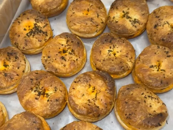 Nonna Tina's pies being made in the kitchen